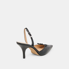 Hamya Black Leather Heels | Women Dolce Vita
