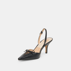 Hamya Black Leather Heels | Women Dolce Vita