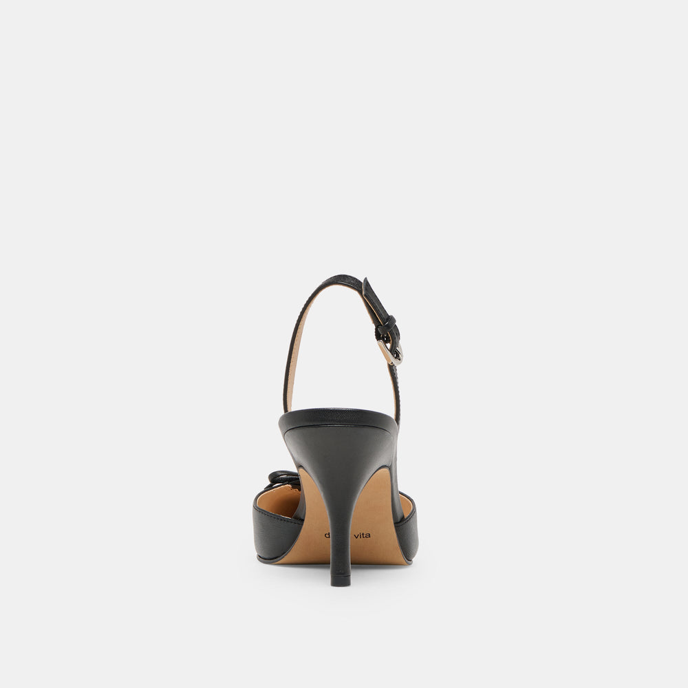 Hamya Black Leather Heels | Women Dolce Vita