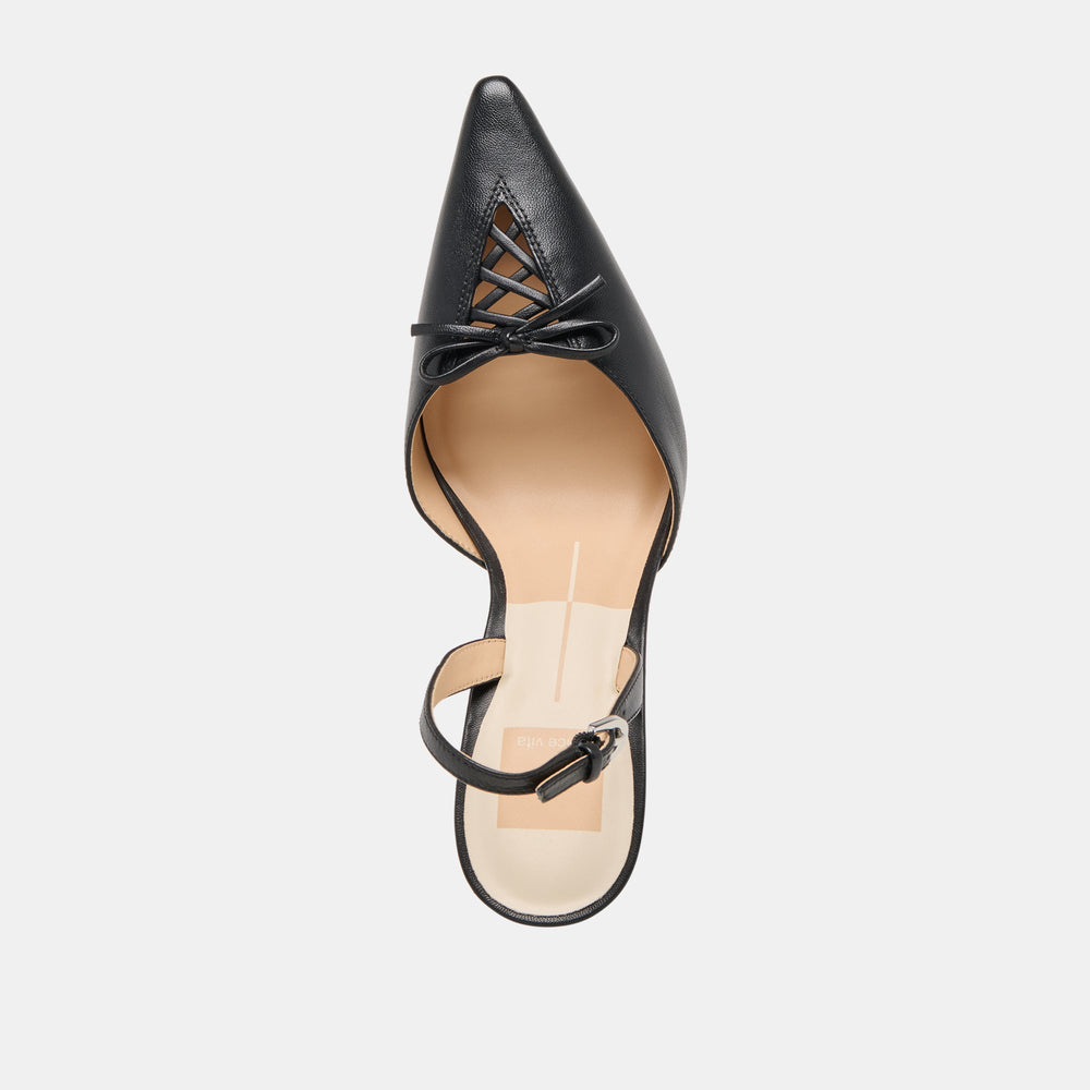 Hamya Black Leather Heels | Women Dolce Vita
