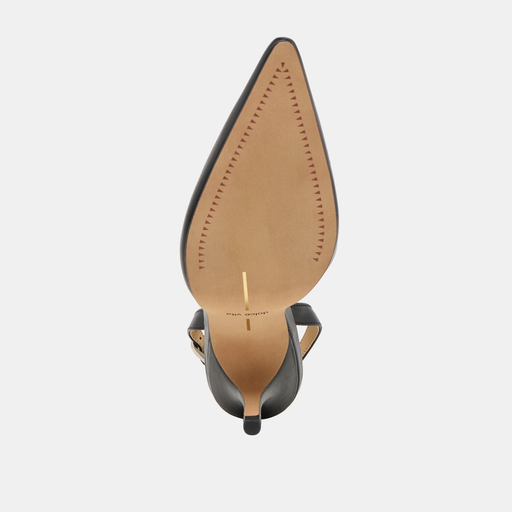 Hamya Black Leather Heels | Women Dolce Vita