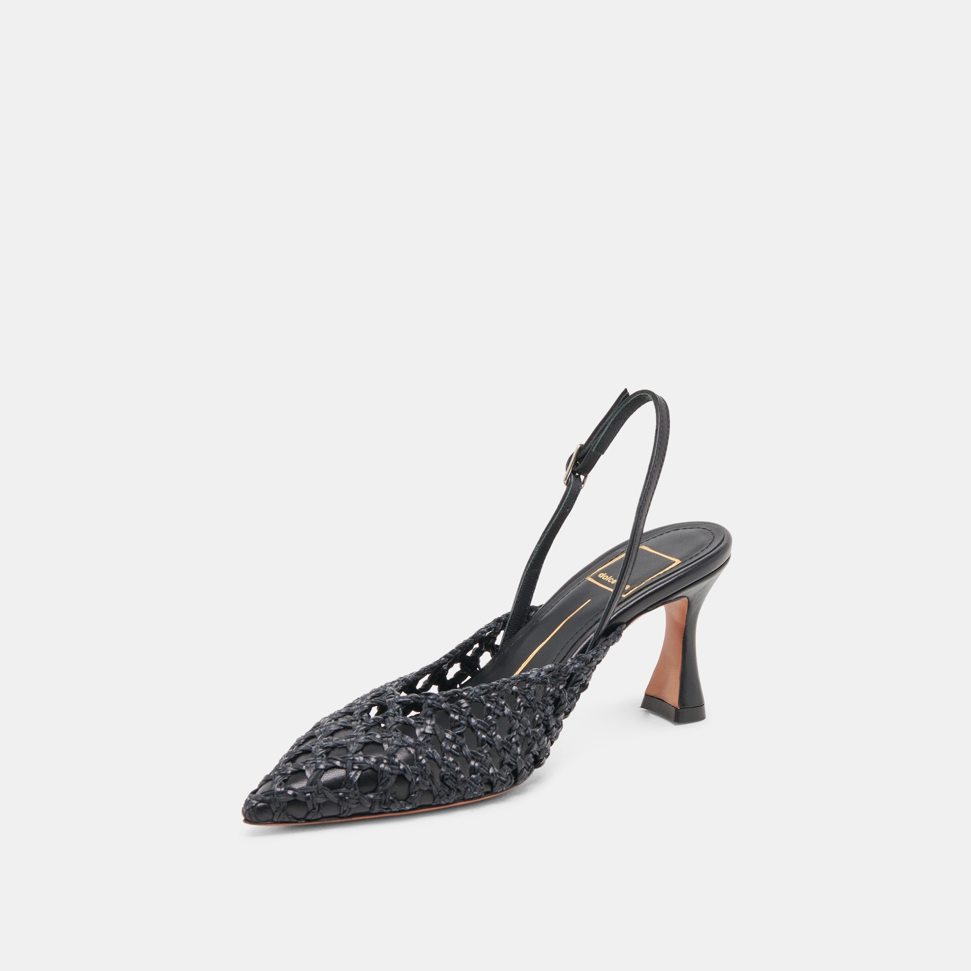 GLORIA HEELS BLACK WOVEN | Dolce Vita Women