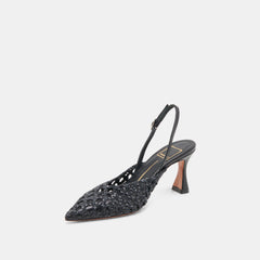 GLORIA HEELS BLACK WOVEN | Dolce Vita Women
