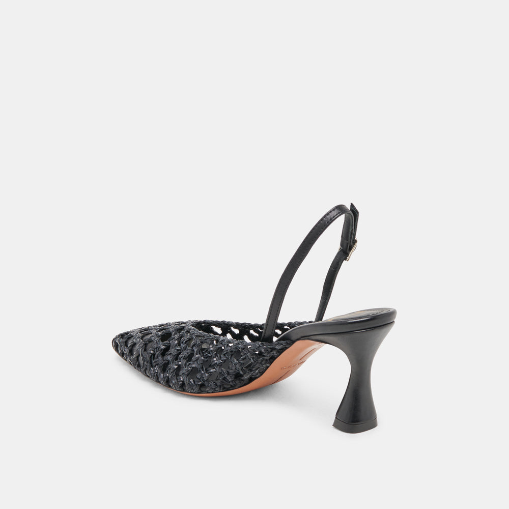 GLORIA HEELS BLACK WOVEN | Dolce Vita Women