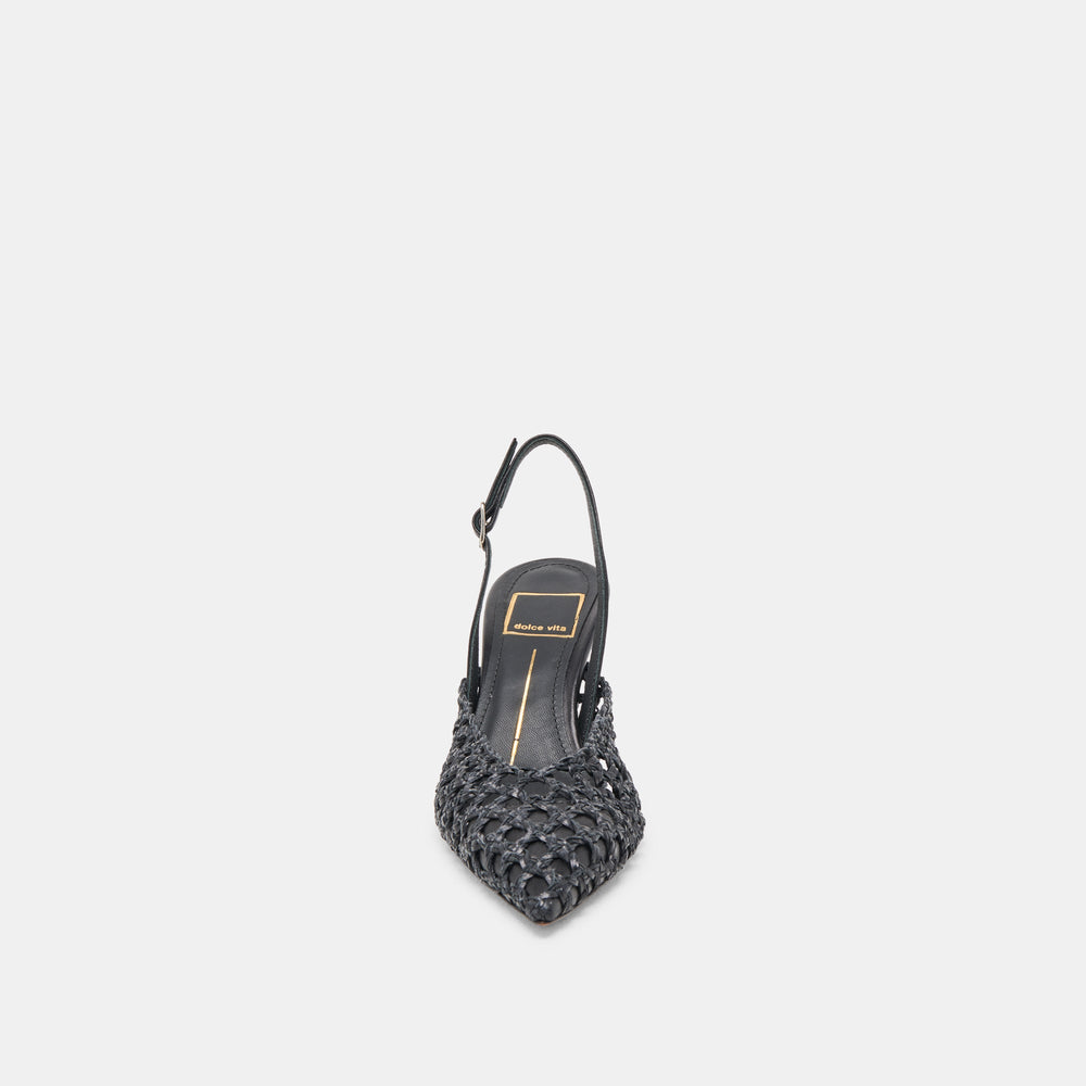 GLORIA HEELS BLACK WOVEN | Dolce Vita Women