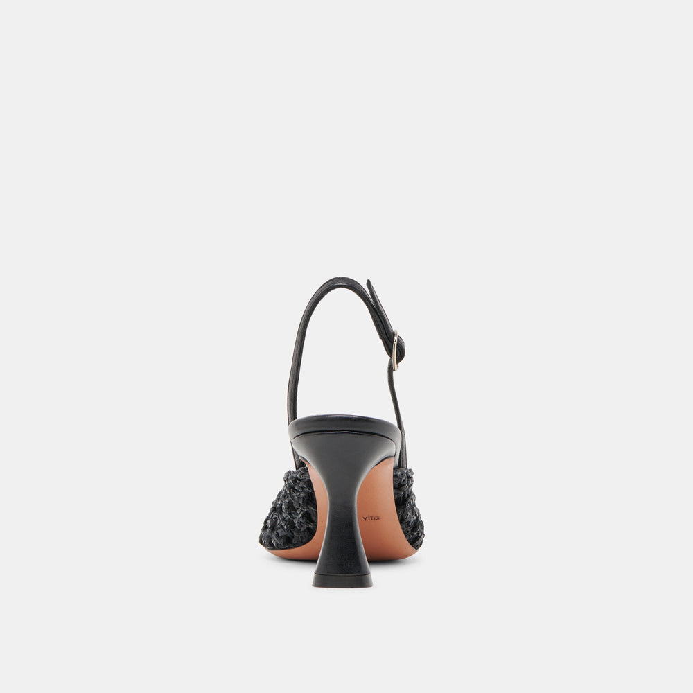 GLORIA HEELS BLACK WOVEN | Dolce Vita Women