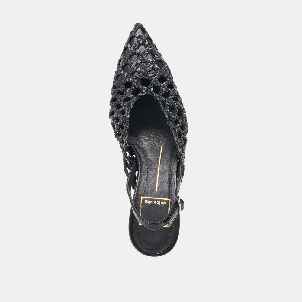 GLORIA HEELS BLACK WOVEN | Dolce Vita Women