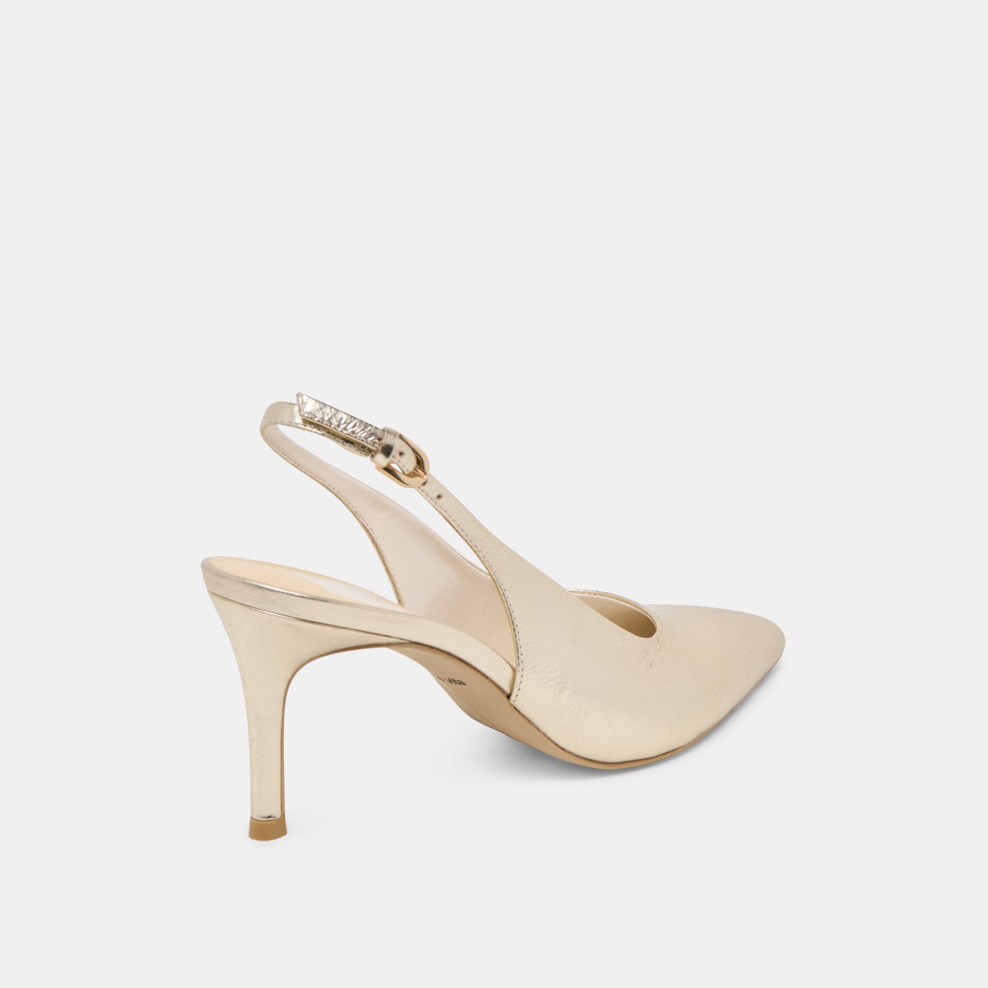 ELASI HEELS LIGHT GOLD CRINKLE PATENT | Women Dolce Vita