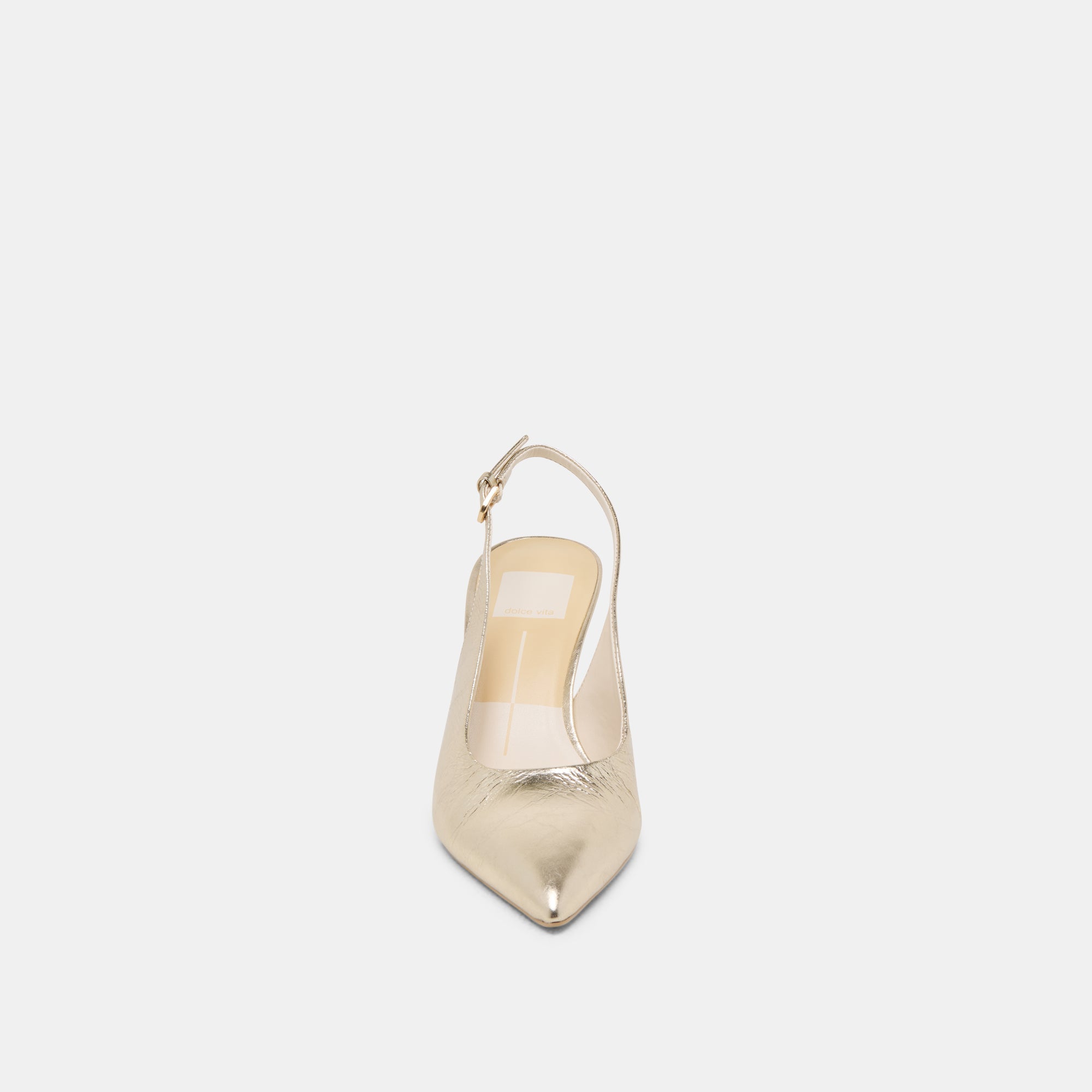 ELASI HEELS LIGHT GOLD CRINKLE PATENT | Women Dolce Vita