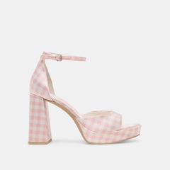 Pandro X Byrdie Golf Pink Plaid Gingham Wide Heels | Dolce Vita Women