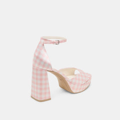 Pandro X Byrdie Golf Pink Plaid Gingham Wide Heels | Dolce Vita Women