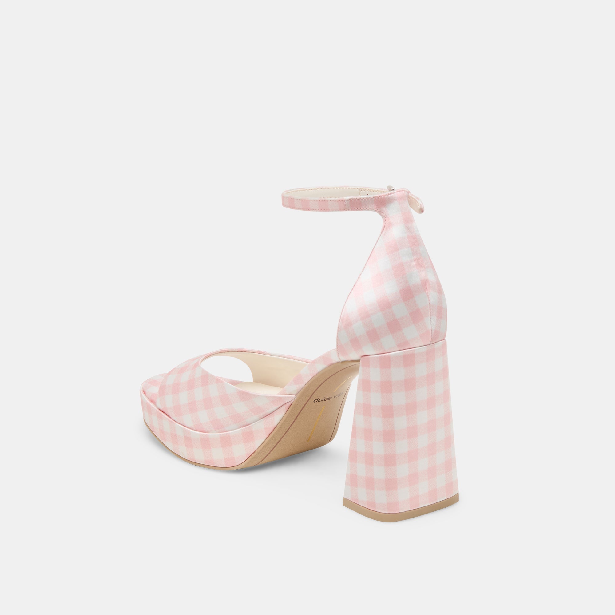 Pandro X Byrdie Golf Pink Plaid Gingham Wide Heels | Dolce Vita Women