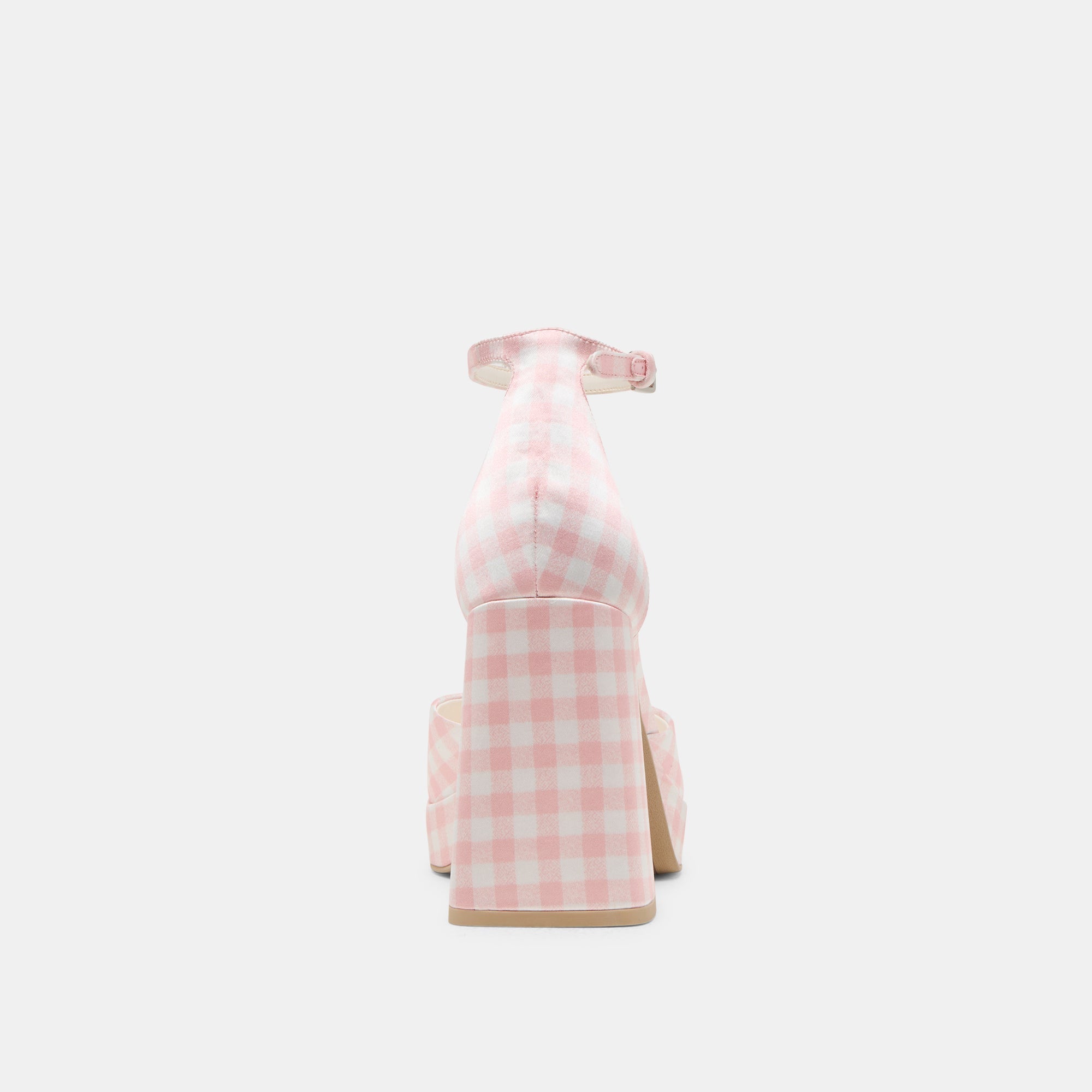 Pandro X Byrdie Golf Pink Plaid Gingham Wide Heels | Dolce Vita Women