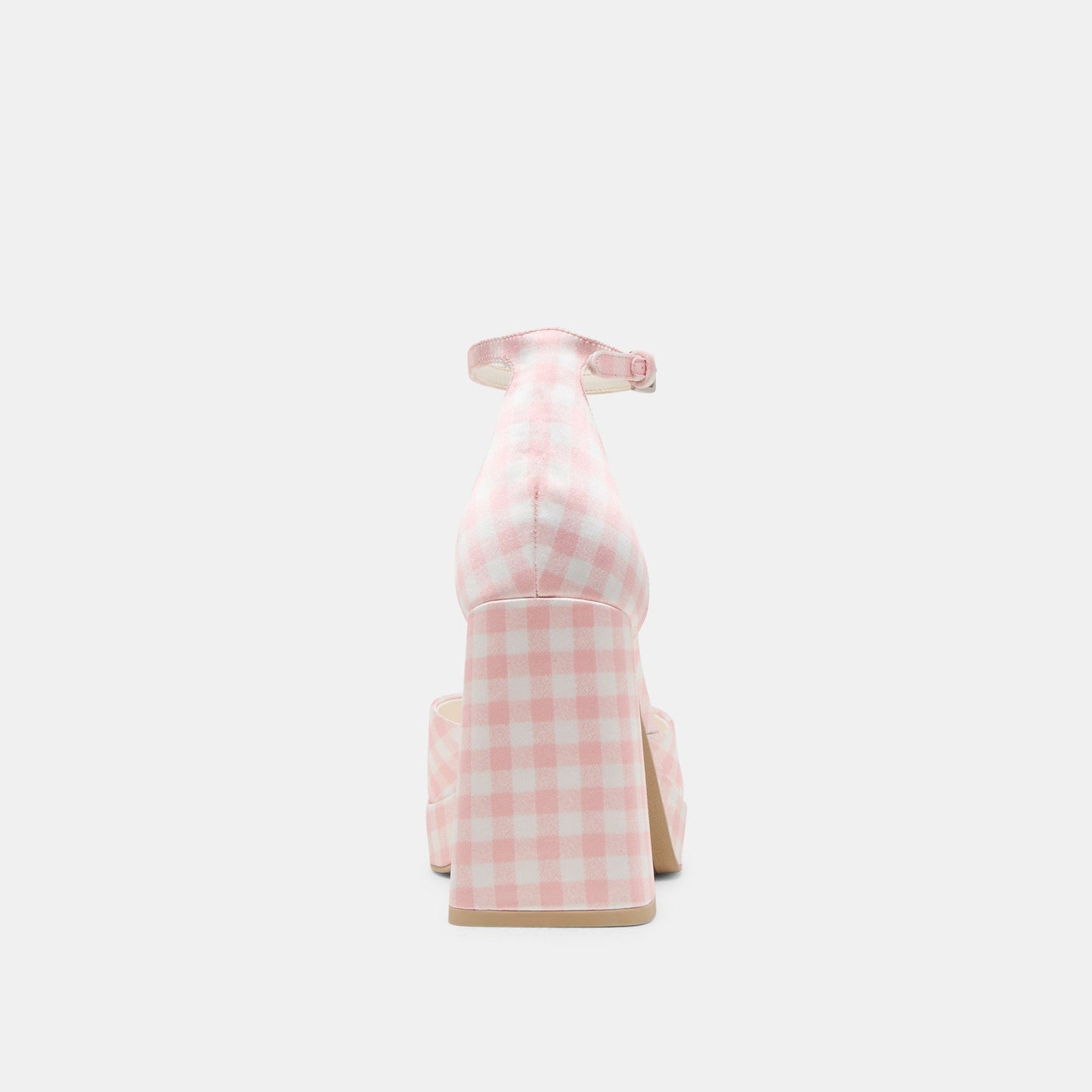 Pandro X Byrdie Golf Pink Plaid Gingham Wide Heels - Dolce Vita