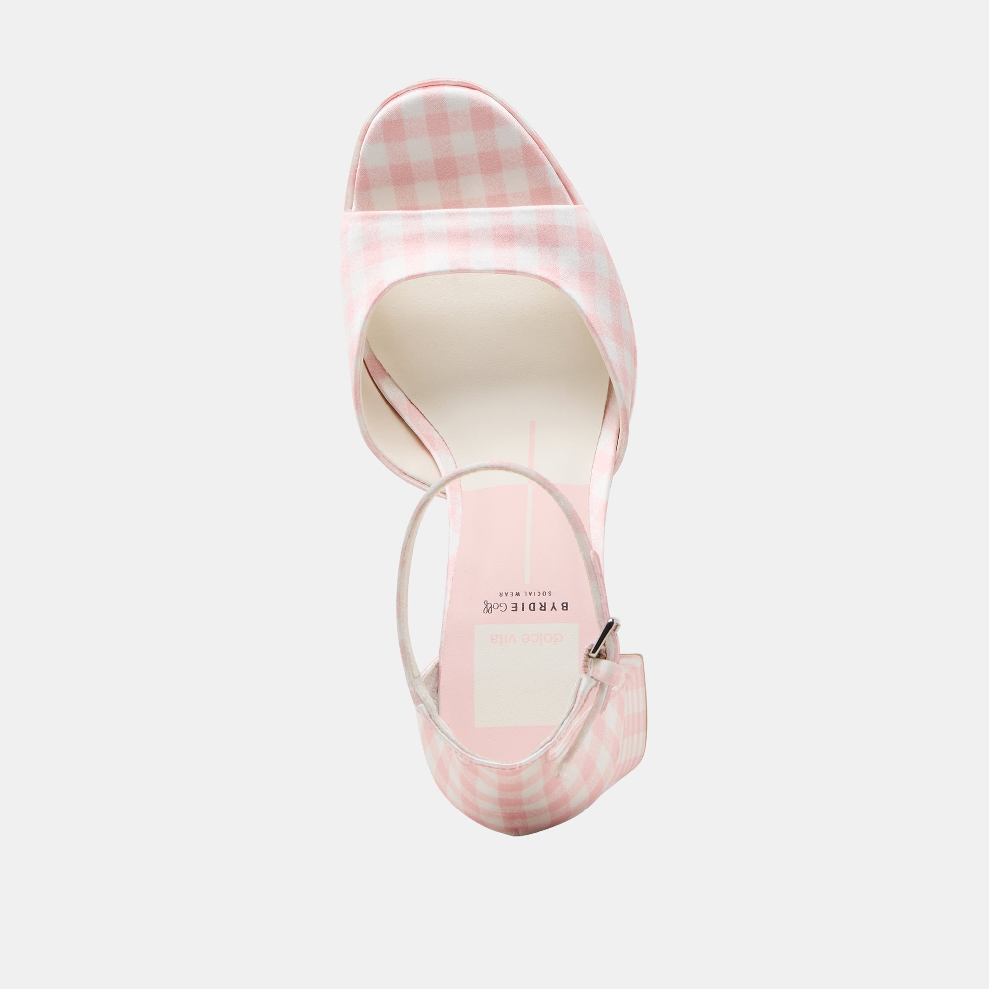 Pandro X Byrdie Golf Pink Plaid Gingham Wide Heels | Dolce Vita Women