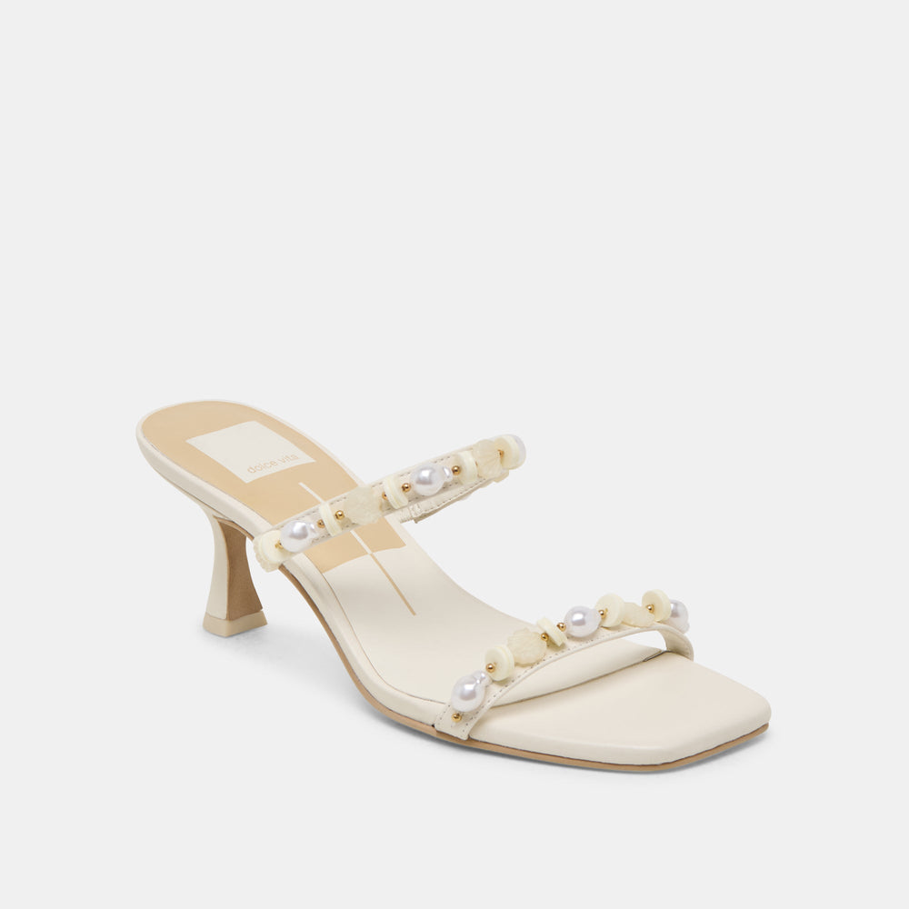 GRASON HEELS WHITE LEATHER | Women Dolce Vita