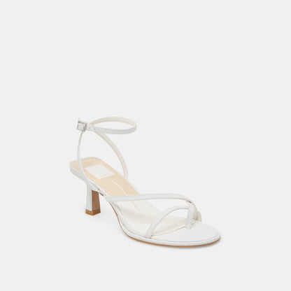 MORAH WIDE HEELS TRUE WHITE LEATHER - Dolce Vita