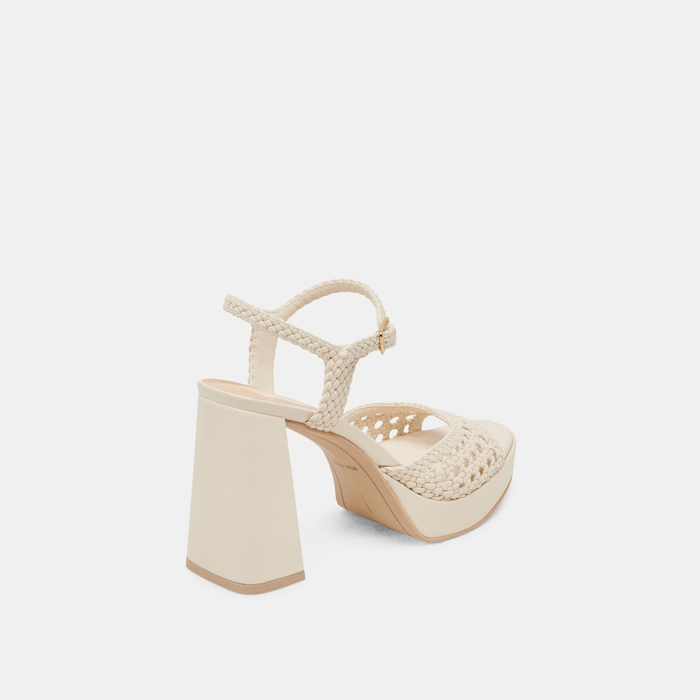 PEYTEN WIDE HEELS CREME WOVEN STELLA | Women Dolce Vita