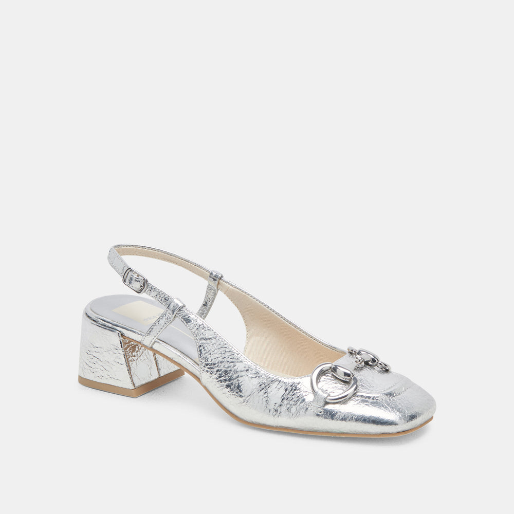 MELLI HEELS SILVER DISTRESSED LEATHER | Dolce Vita Women