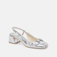 MELLI HEELS SILVER DISTRESSED LEATHER | Dolce Vita Women