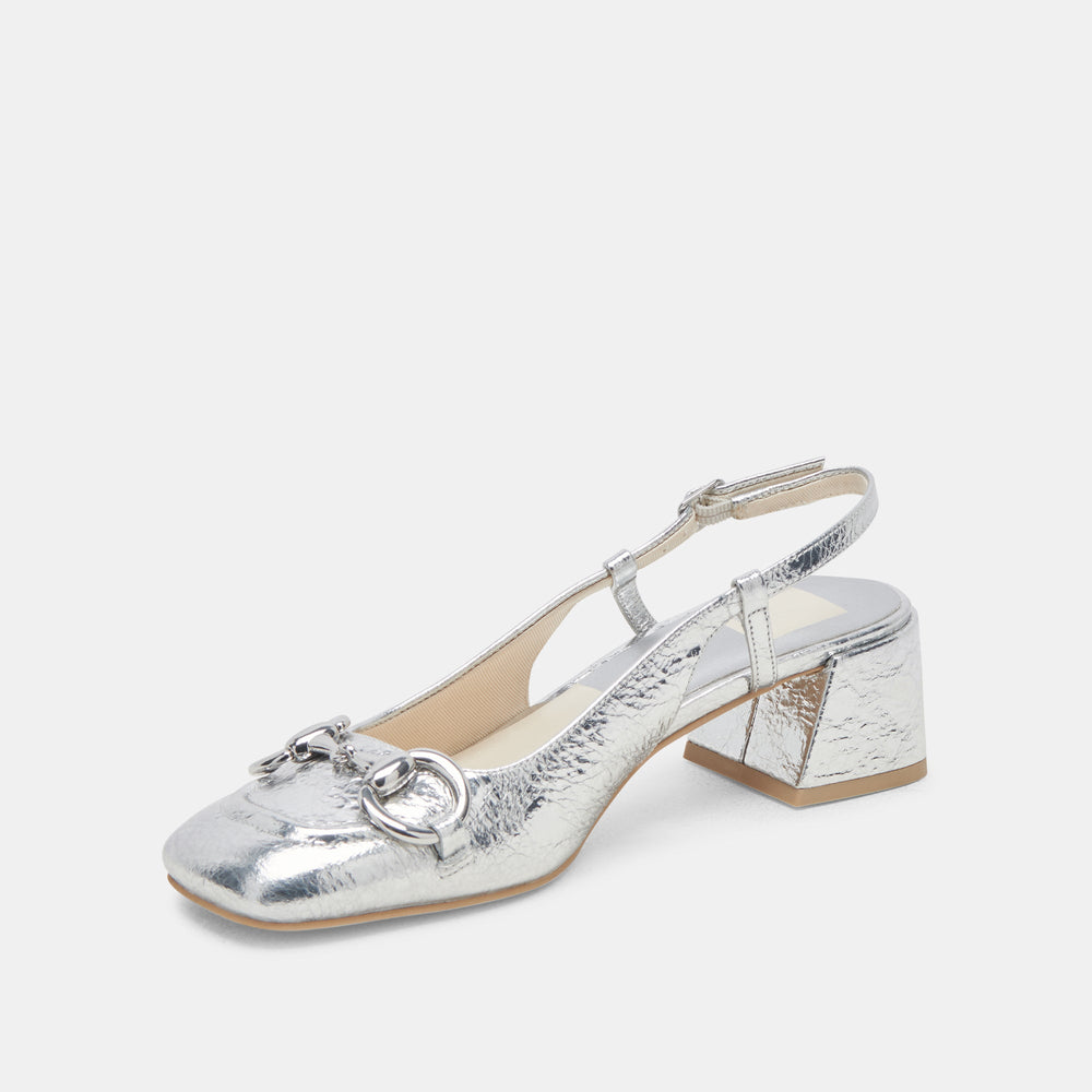 MELLI HEELS SILVER DISTRESSED LEATHER | Dolce Vita Women