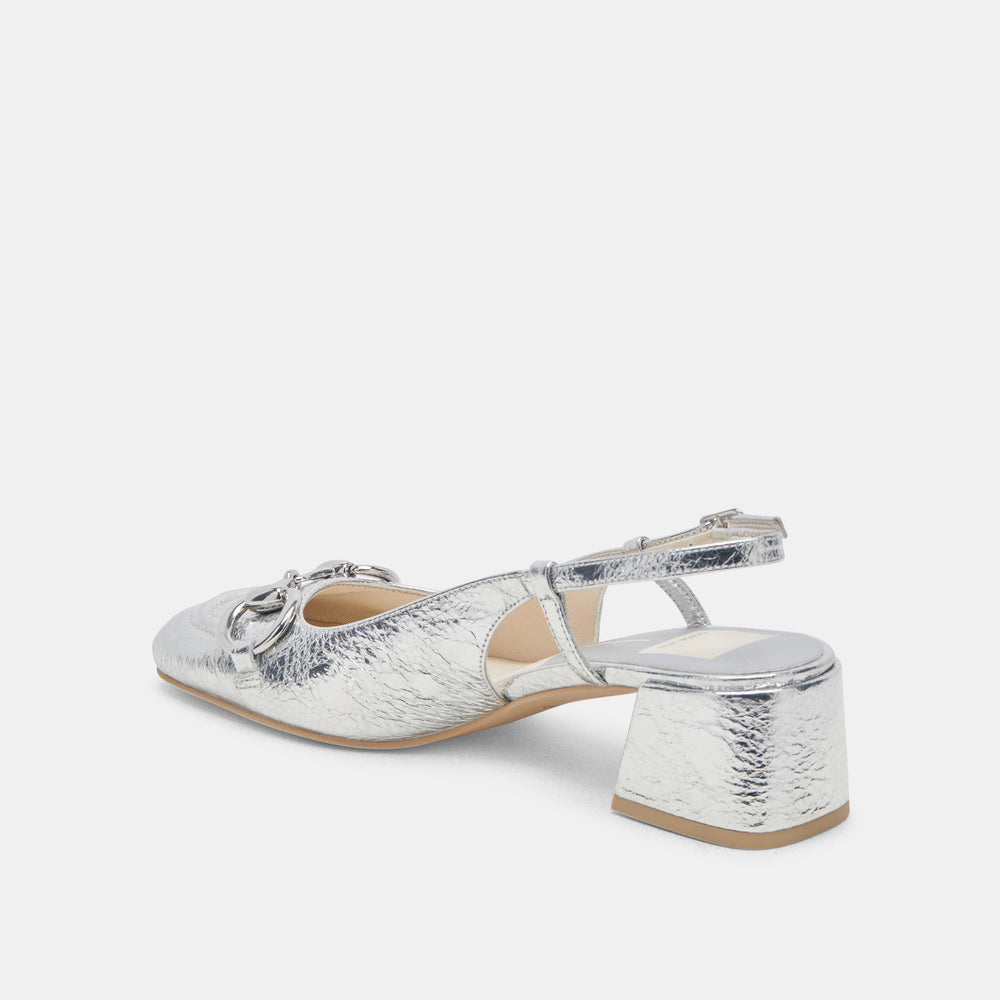 MELLI HEELS SILVER DISTRESSED LEATHER | Dolce Vita Women