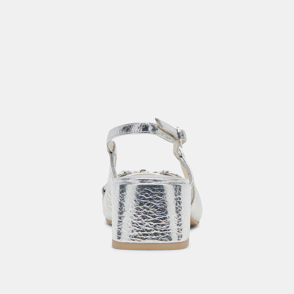 MELLI HEELS SILVER DISTRESSED LEATHER | Dolce Vita Women