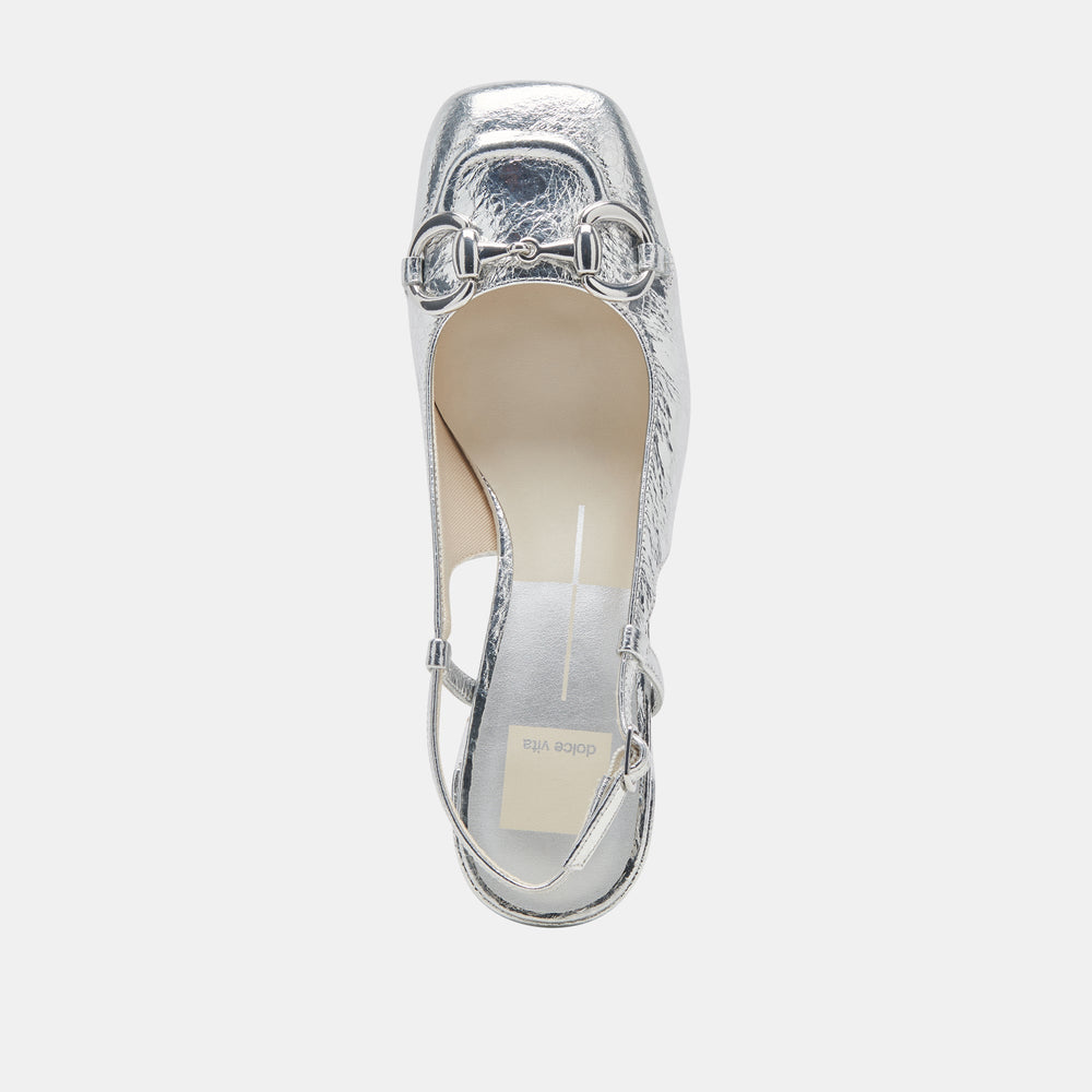 MELLI HEELS SILVER DISTRESSED LEATHER | Dolce Vita Women