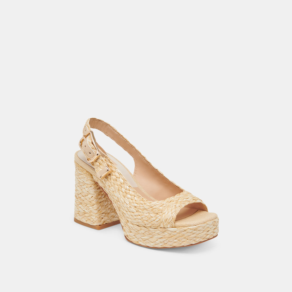 FLORES HEELS NATURAL RAFFIA | Women Dolce Vita