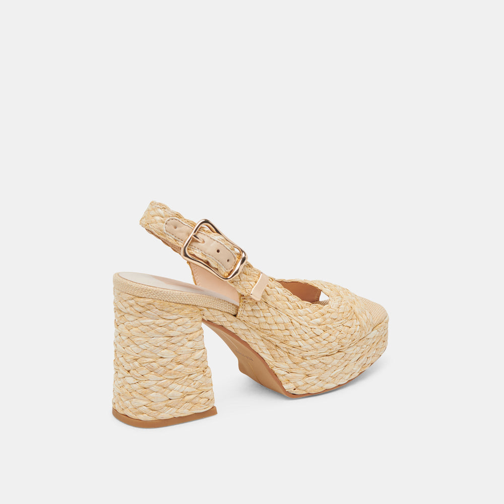 FLORES HEELS NATURAL RAFFIA | Women Dolce Vita