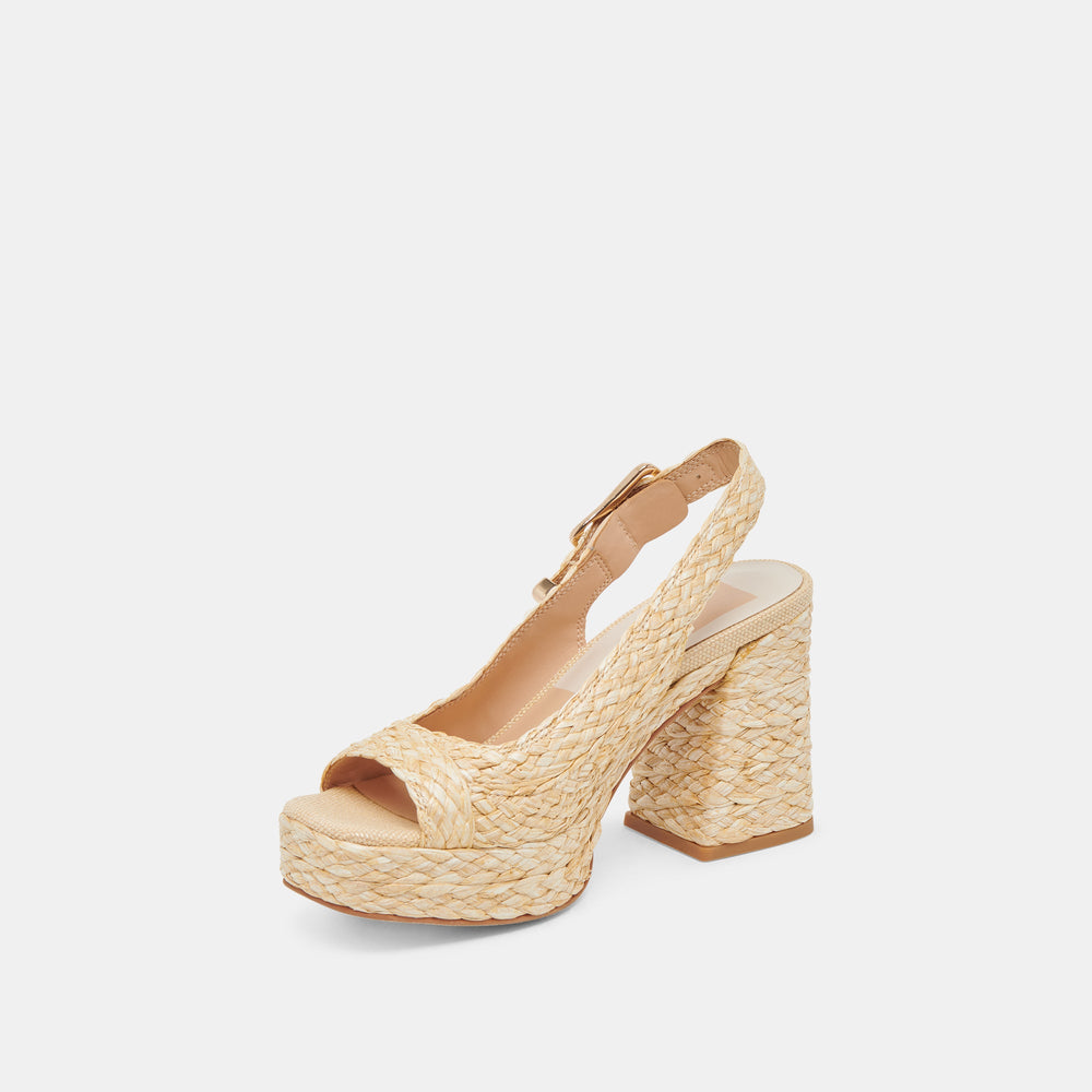 FLORES HEELS NATURAL RAFFIA | Women Dolce Vita