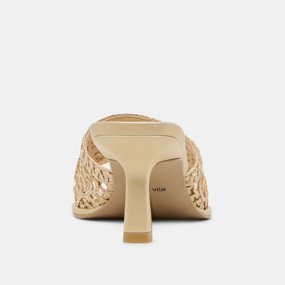 MAYLAH HEELS LIGHT GOLD MACRAME | Women Dolce Vita