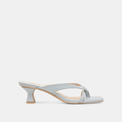 BREVEL WIDE HEELS LIGHT BLUE LEATHER - Dolce Vita