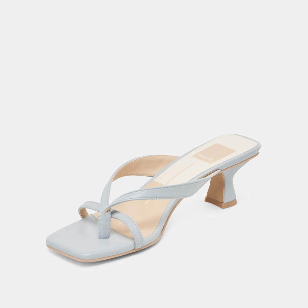 BREVEL WIDE HEELS LIGHT BLUE LEATHER | Women Dolce Vita
