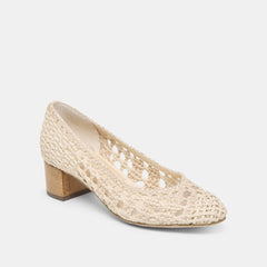 Lula Ivory Multi Woven Raffia Heels | Dolce Vita Women