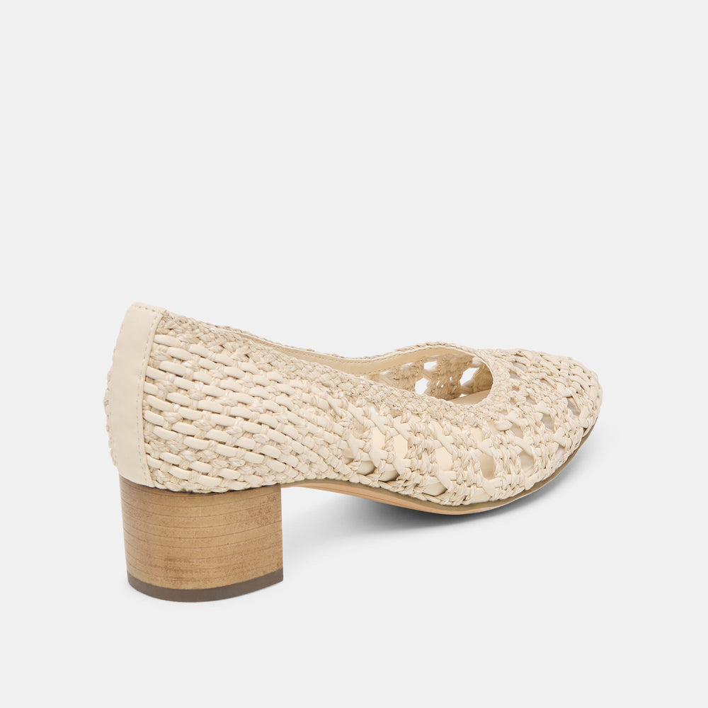 Lula Ivory Multi Woven Raffia Heels | Dolce Vita Women