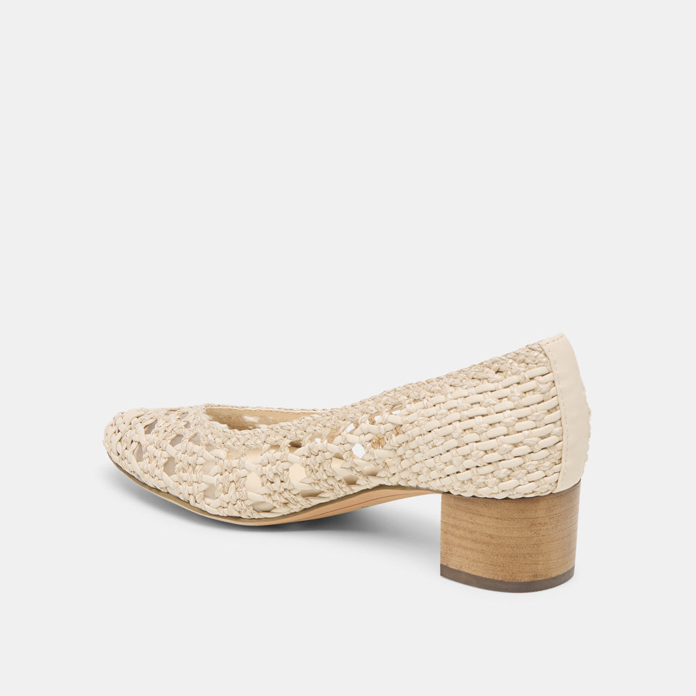 Lula Ivory Multi Woven Raffia Heels | Dolce Vita Women
