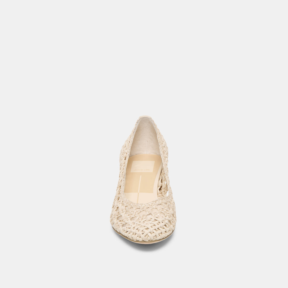 Lula Ivory Multi Woven Raffia Heels | Dolce Vita Women