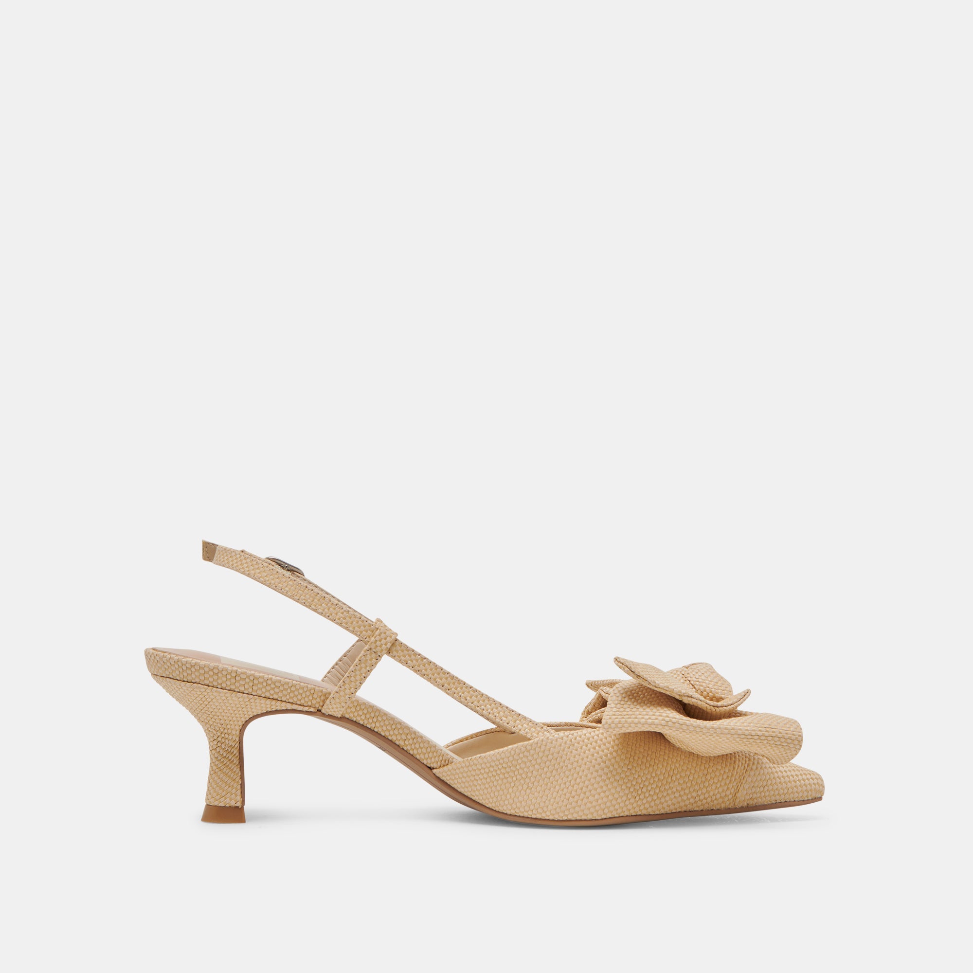 ODELA BOW HEELS NATURAL WOVEN RAFFIA | Women Dolce Vita