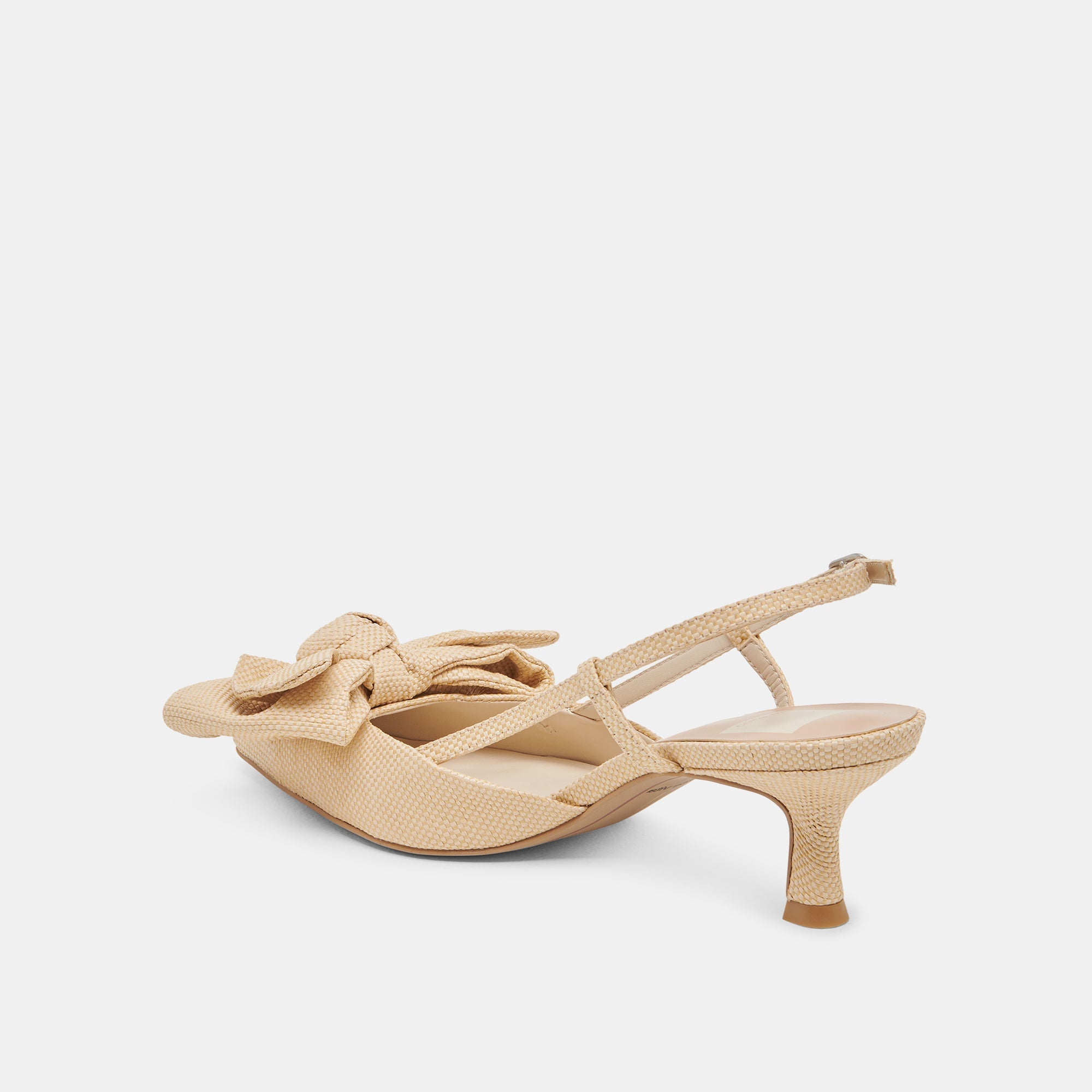 ODELA BOW HEELS NATURAL WOVEN RAFFIA | Women Dolce Vita