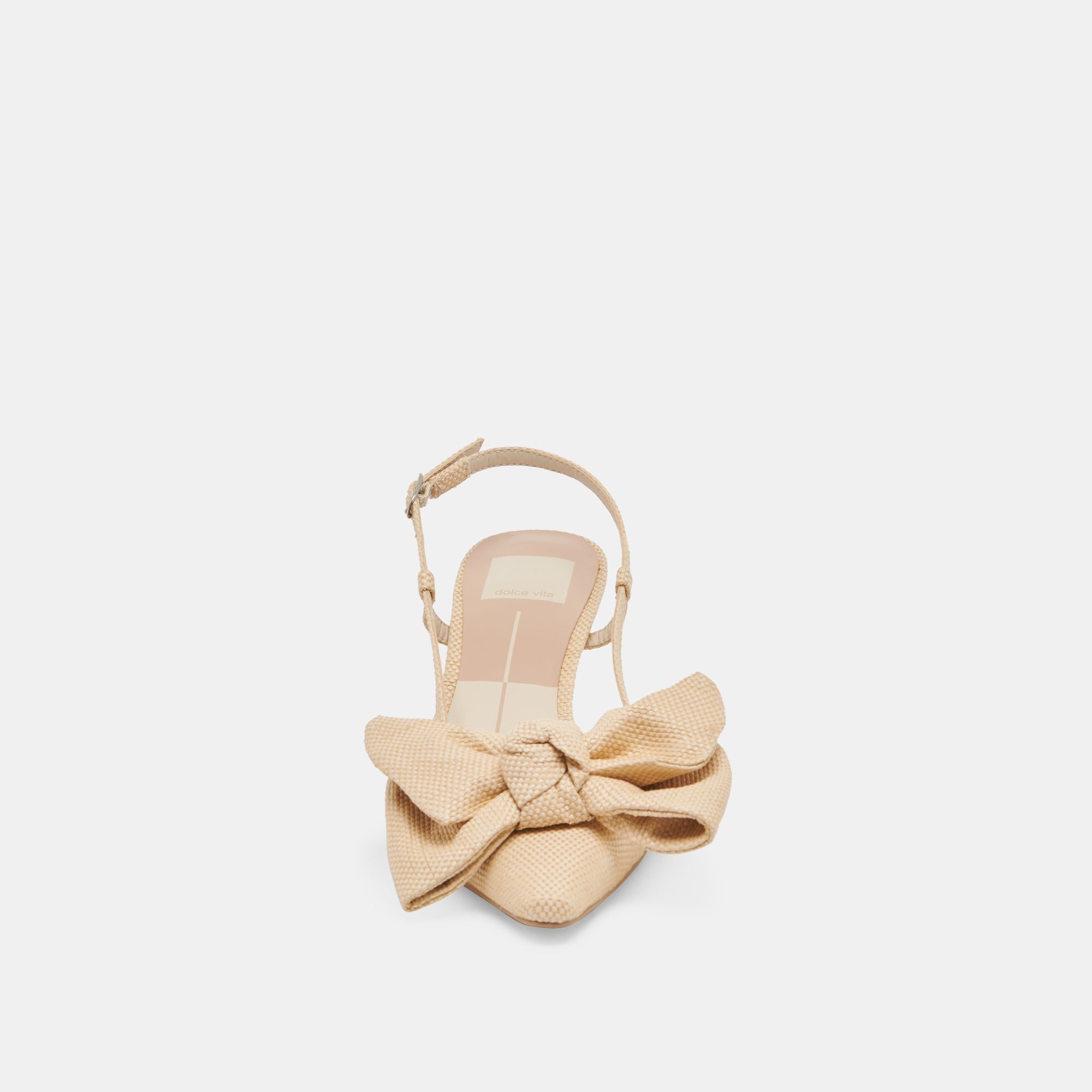 ODELA BOW HEELS NATURAL WOVEN RAFFIA | Women Dolce Vita