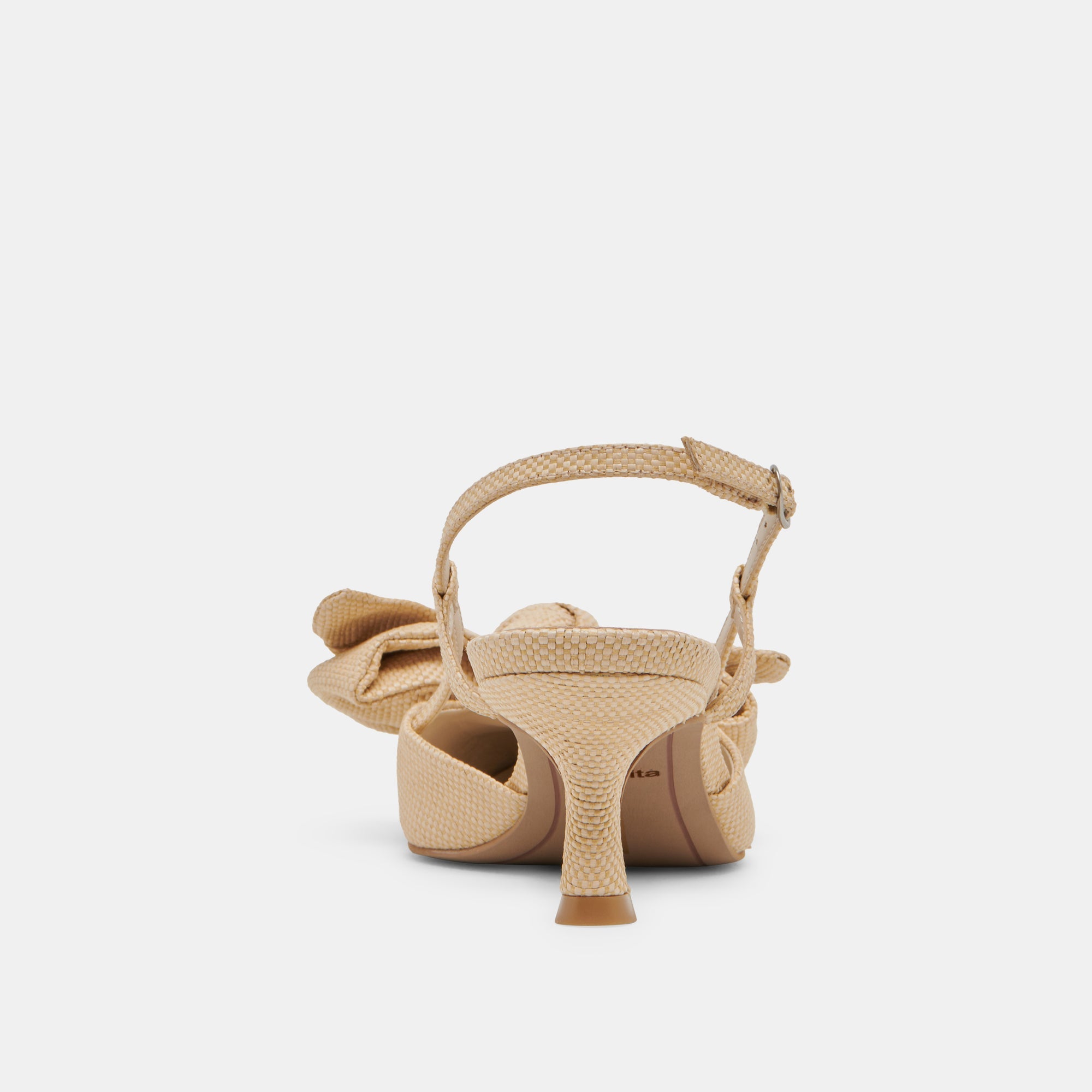 ODELA BOW HEELS NATURAL WOVEN RAFFIA | Women Dolce Vita