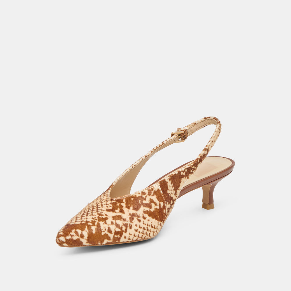 Alenna Brown Snake Calf Hair Heels | Women Dolce Vita