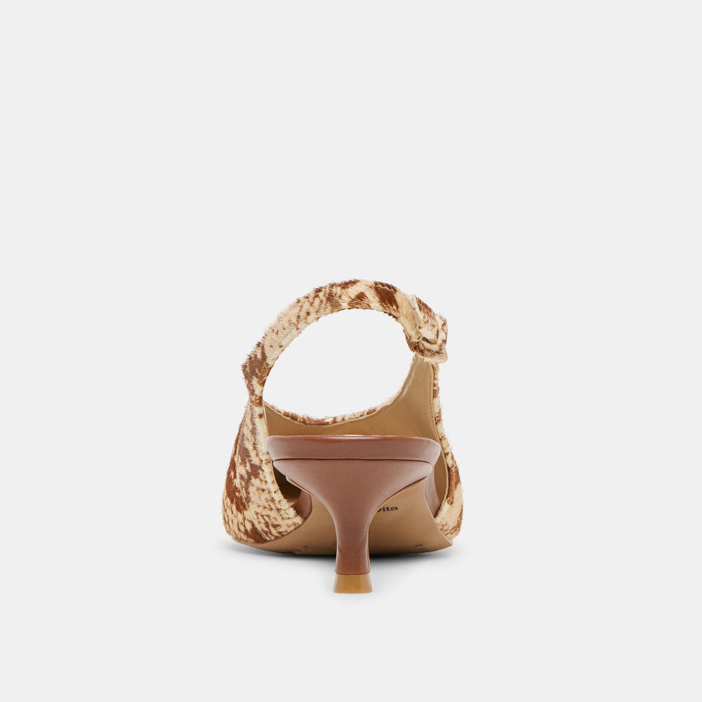 Alenna Brown Snake Calf Hair Heels | Women Dolce Vita