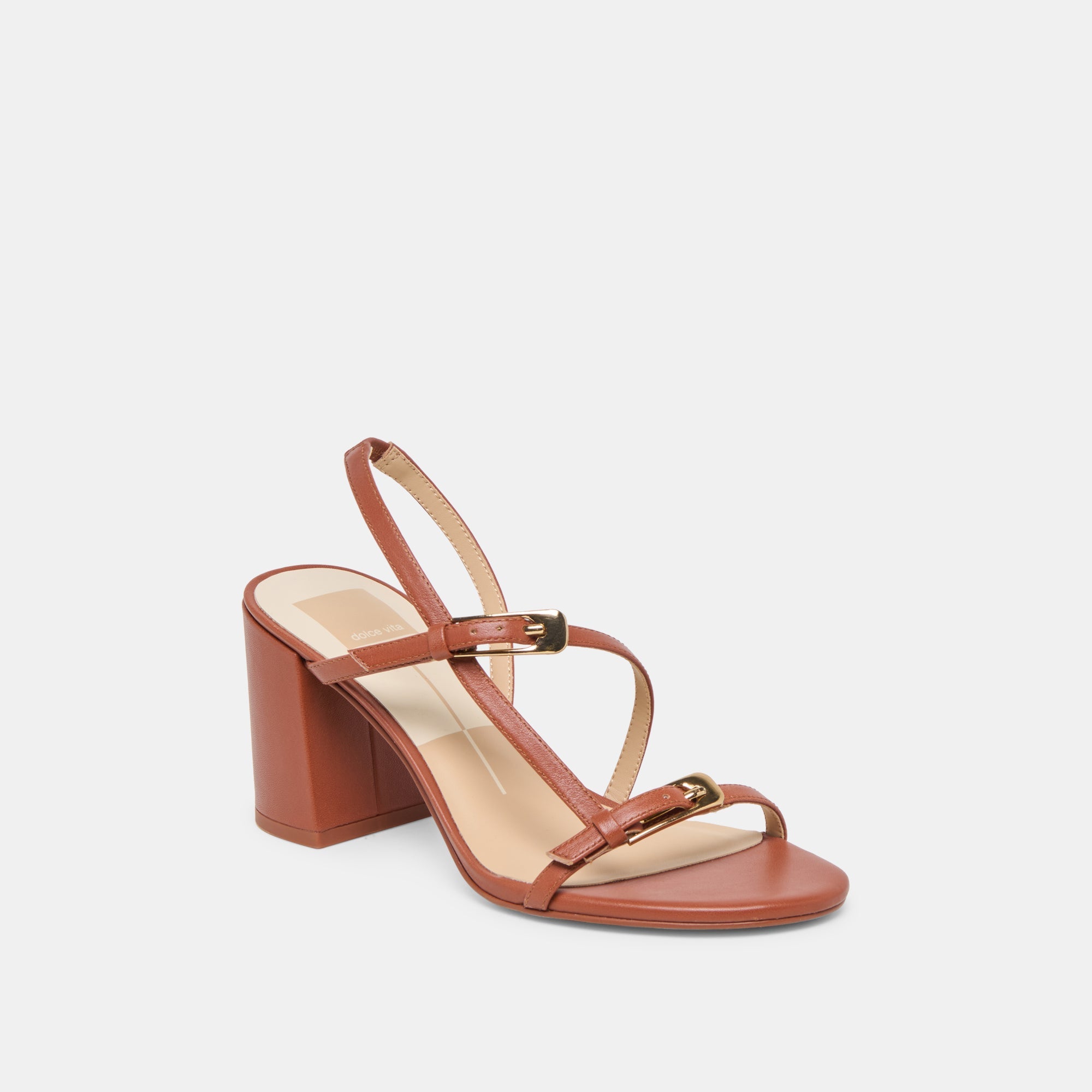 Faye Cognac Leather Heels | Women Dolce Vita