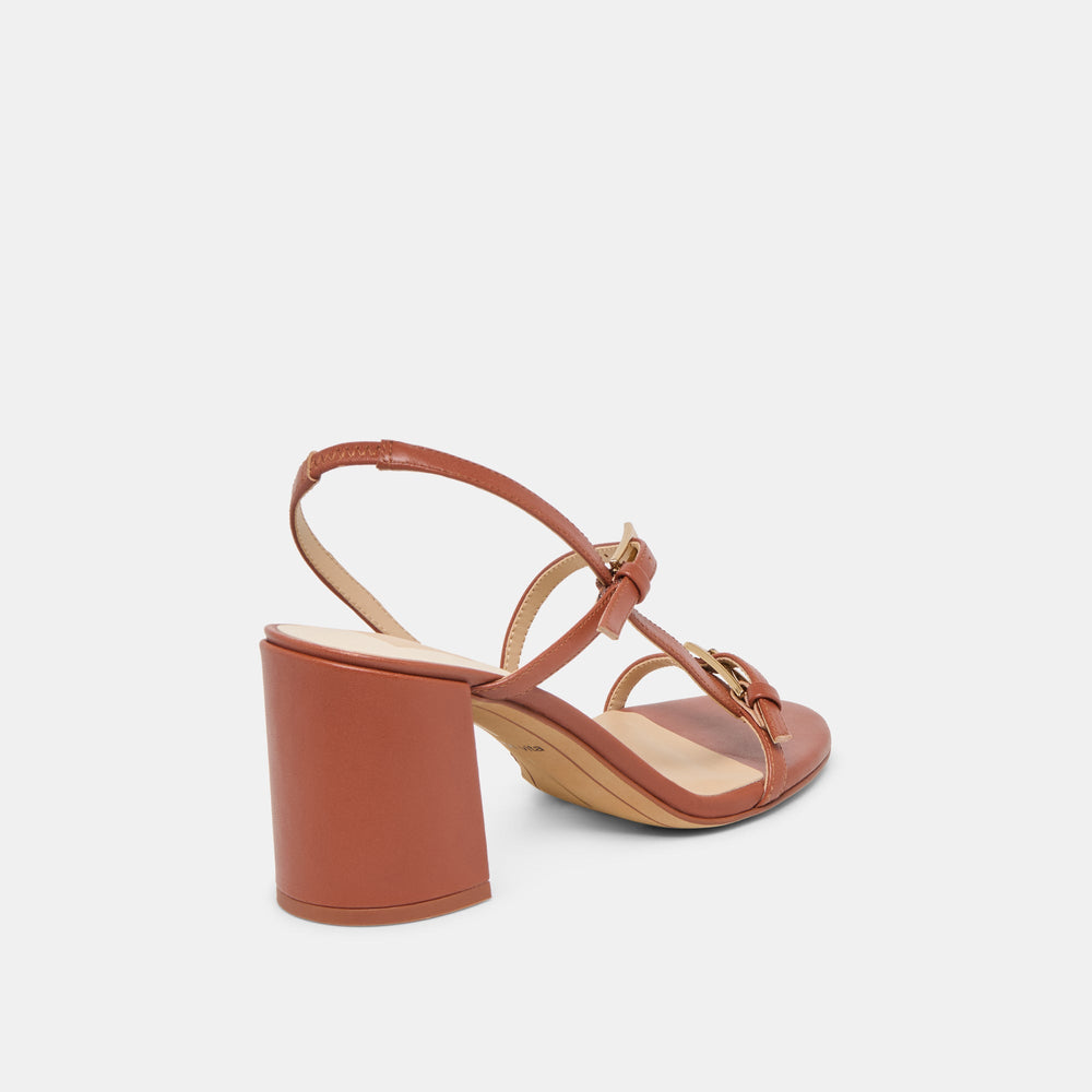 Faye Cognac Leather Heels | Women Dolce Vita