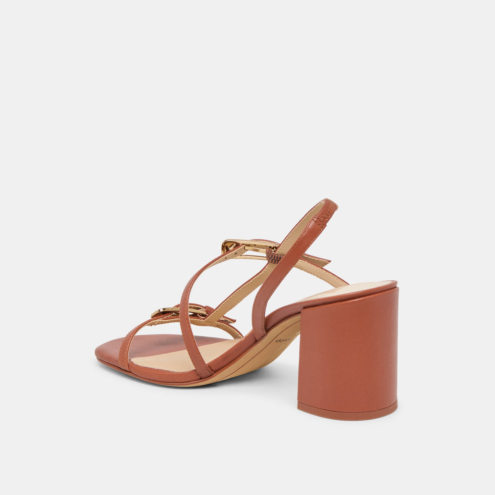 Faye Cognac Leather Heels | Women Dolce Vita