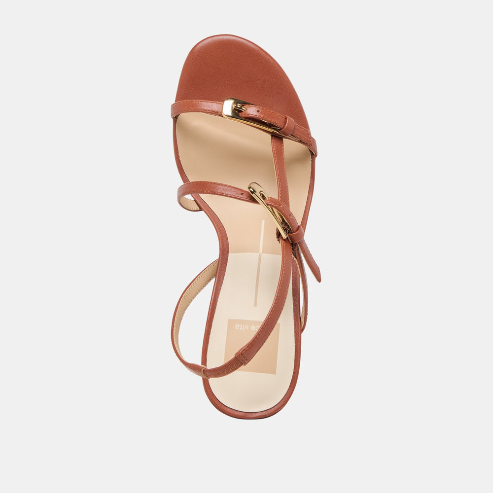 Faye Cognac Leather Heels | Women Dolce Vita