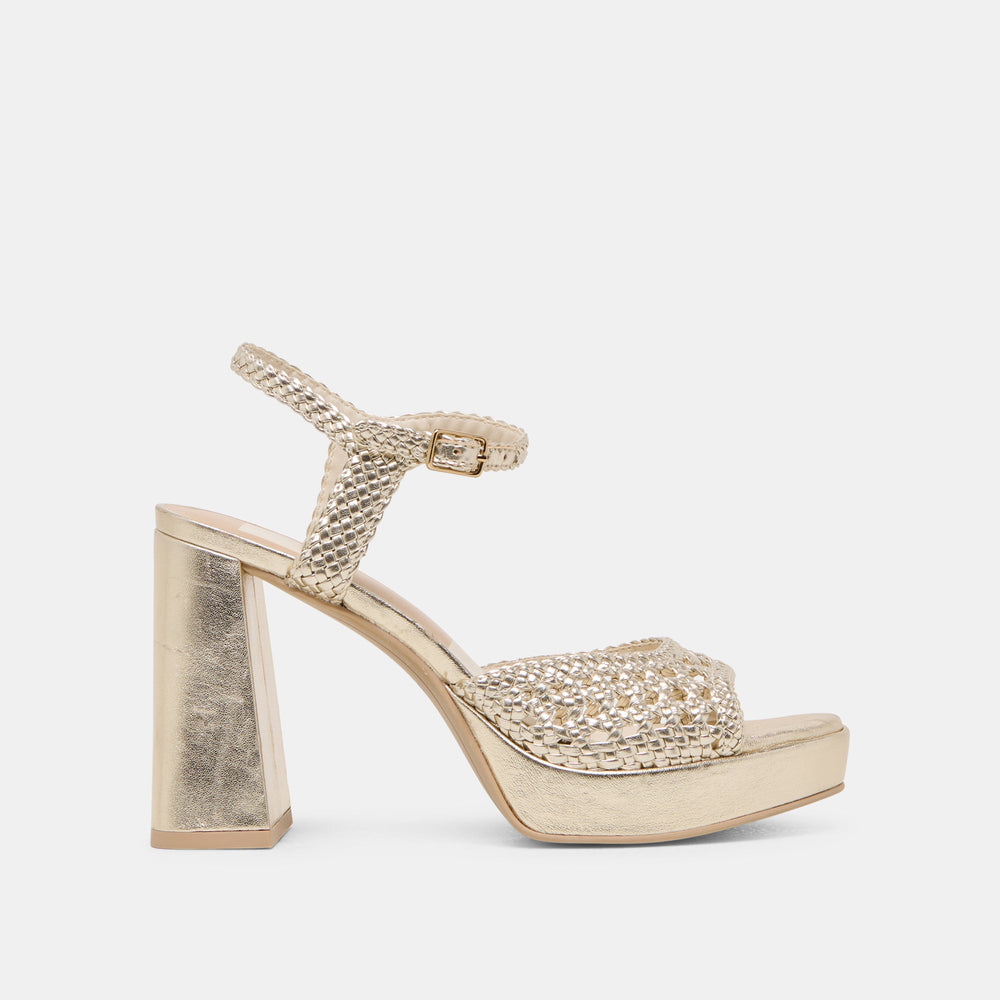 PEYTEN HEELS LIGHT GOLD WOVEN STELLA | Dolce Vita Women