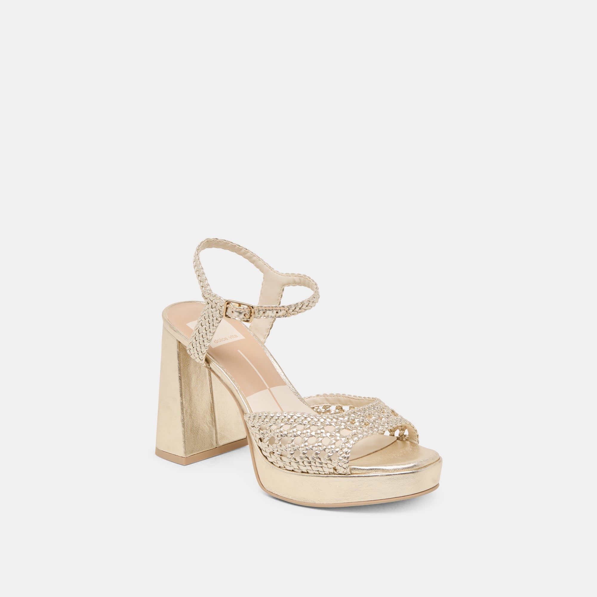 PEYTEN HEELS LIGHT GOLD WOVEN STELLA | Dolce Vita Women